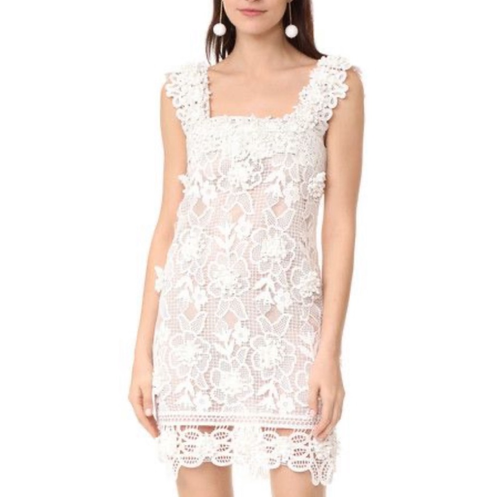 Costarellos white lace flower sleeveless dress size 36